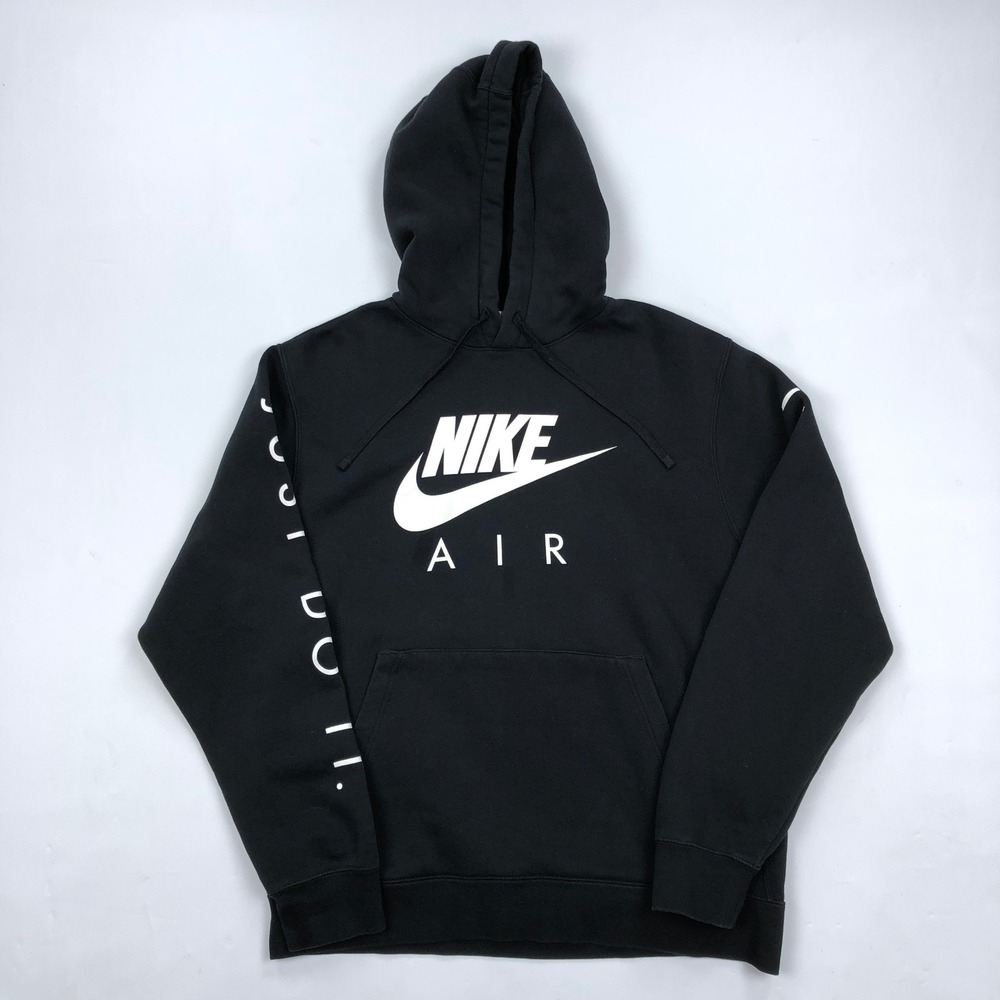 Nike Air Just Do It Hoodie Mens Large Black Graphic Pullover CT3274-010